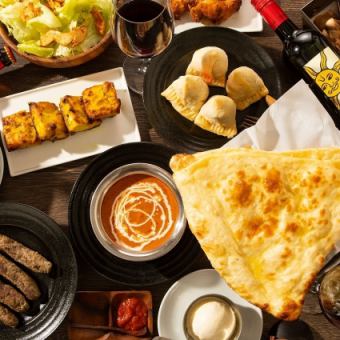 Indian cuisine at a great price! 4,100 yen course (2 hours all-you-can-drink + 6 dishes)