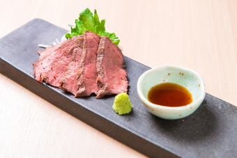 Japanese style roast beef of Kuroge Wagyu beef
