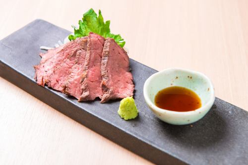 Japanese style roast beef of Kuroge Wagyu beef