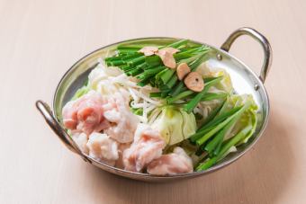 Motsunabe with mackerel soup stock (soy sauce/miso) each