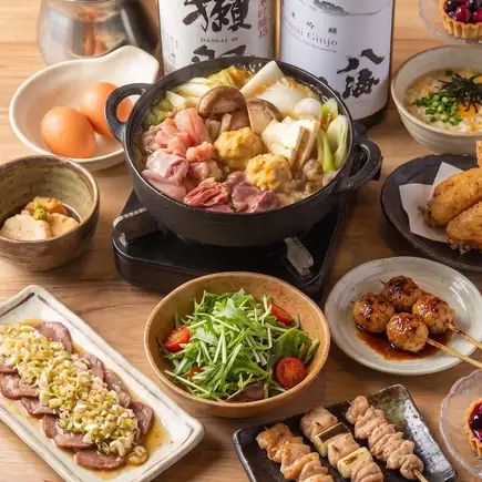 [Phoenix Course] Featuring our signature chicken sukiyaki, beef tongue with lots of green onions, and more! 2-hour all-you-can-drink included. [9 dishes] 6500 yen