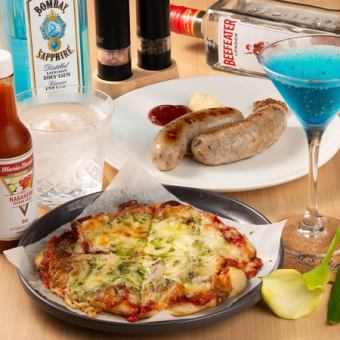 ■おすすめ料理＆おつまみ計7品付コース【時間無制限飲み放題付き】 ＜お一人様4400円(税込)＞