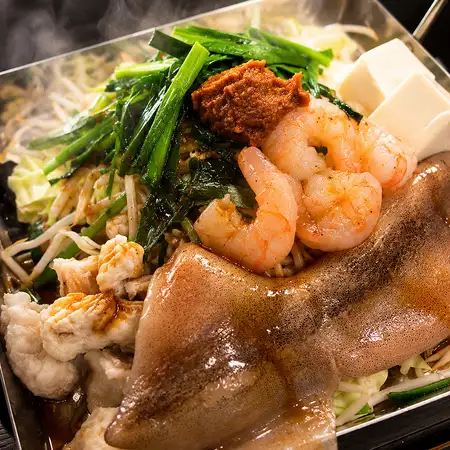 【2.5時間飲み放題付き】刺身と海鮮ちりとり鍋コース　5500円（税込）
