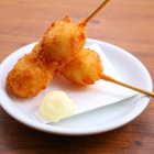 Fried quail skewers