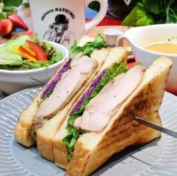 Hot sandwich lunch set (with mini salad and drink)
