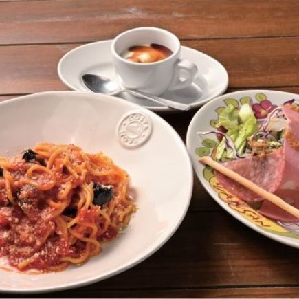 【平日ランチ限定セット】選べるパスタ+セットサラダ 1265円(税込)