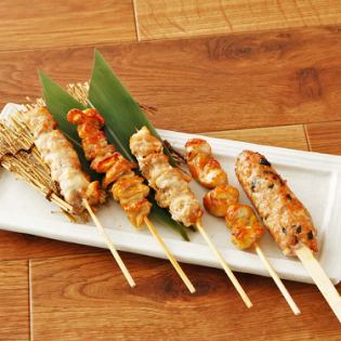 Assortment of 5 kinds of grilled skewers