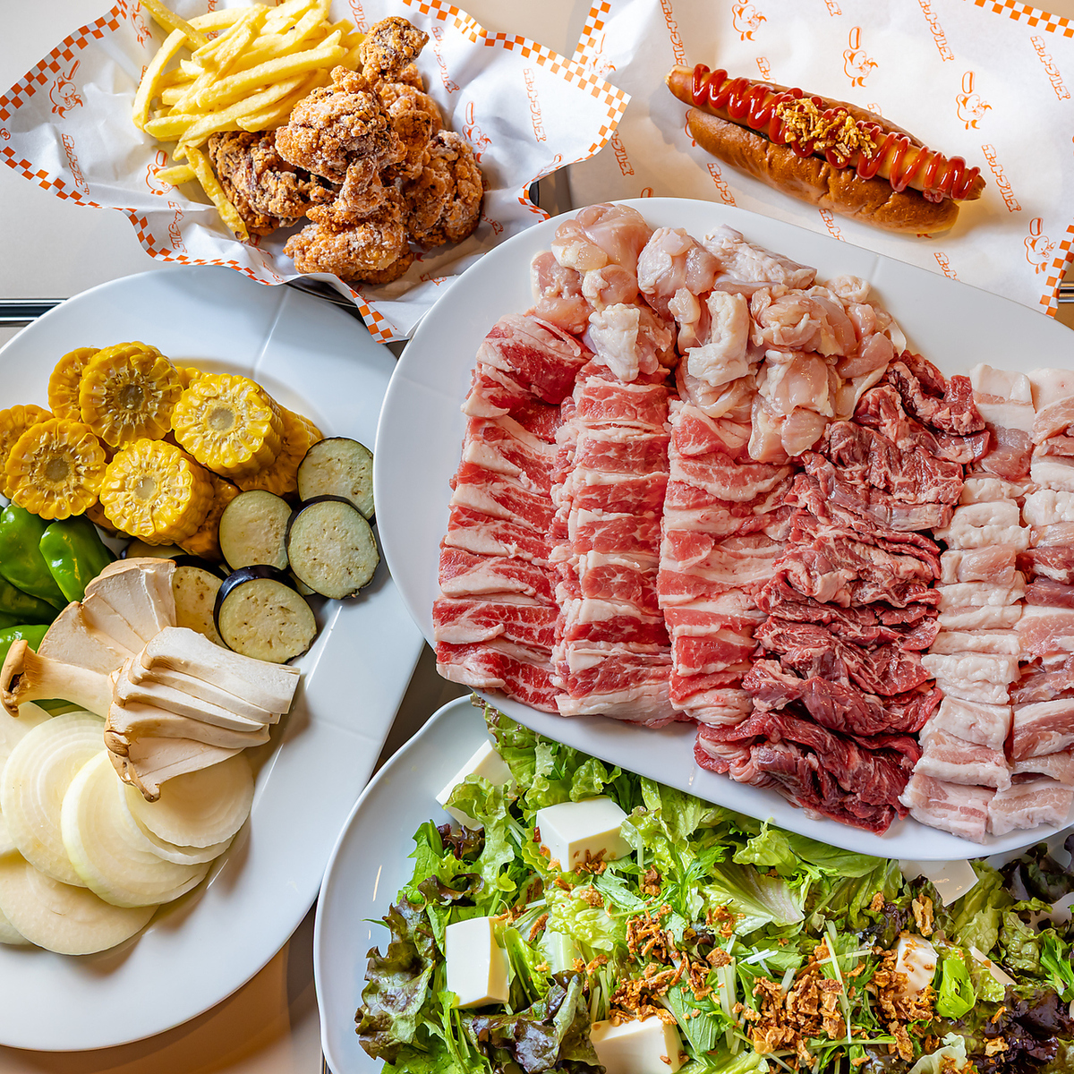 〈完全貸切♪〉開放的なテラス席でBBQと飲み放題を堪能！！