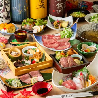<Luxury> Tuna sashimi, seasonal tempura, 3 types of hotpot to choose from ◆ Nabe Yusetsugekka course ◆ 2 hours luxury all-you-can-drink