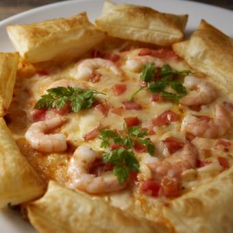 Shrimp pie pizza