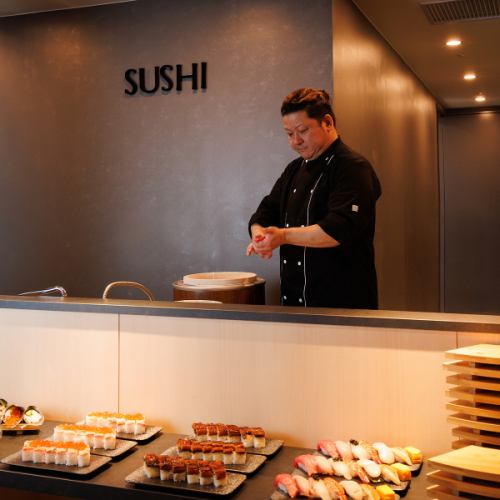 熟達の職人がライブキッチンでお届けする極上寿司