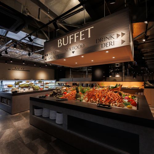 【ブッフェ】<120分制>タラバ蟹含む150種超の料理が並ぶ海鮮&焼肉&和洋中ブッフェ+飲み放題