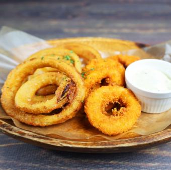 Fried squid and onion rings