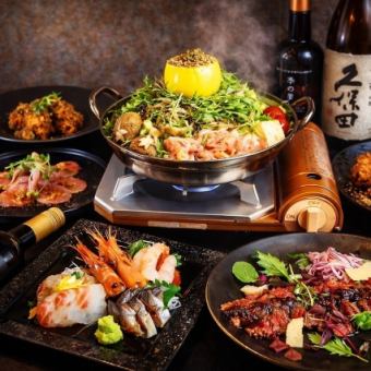 Special New Year's and Year-End Party Course with your choice of limited-edition hotpot and horse sashimi [Includes 120 minutes of all-you-can-drink, including draft beer]