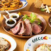 [2H All-you-can-drink x Rib roast] <7 items in total> Hachi's carefully selected! "Beef" enjoyment course 5,000 yen