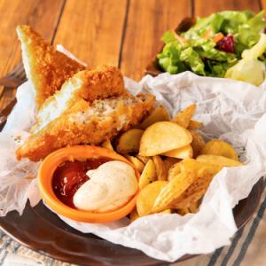 Pollock fish and chips