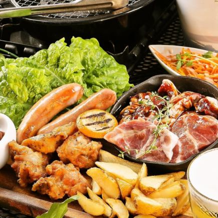 【테라스 전용】 개방적인 테라스에서 즐기는 BBQ 라이트 플랜! ※ 음료 무제한 포함