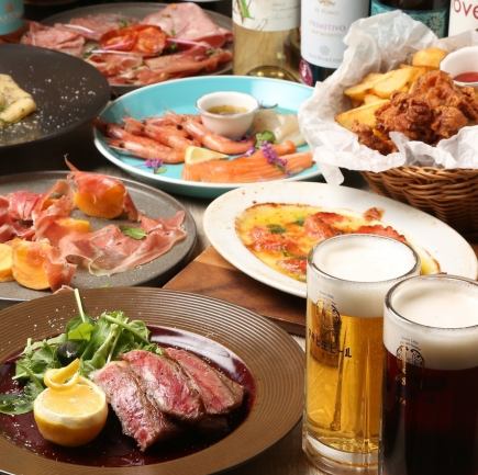 [Premium Plan] 90-minute premium all-you-can-drink course with 9 dishes including Kuroge Wagyu beef sirloin steak for 8,000 yen (tax included)