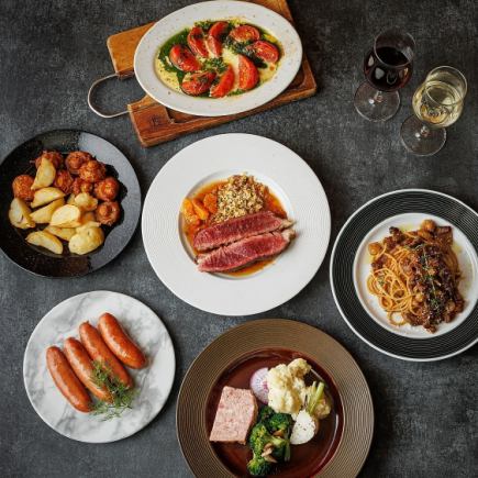 【歓迎会に】最高級マグレ種鴨肉ステーキをメインにパスタなど 全7品 90分飲み放付6,000円(税込)