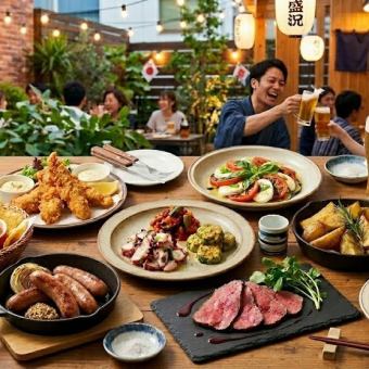 【夏のビアホールプラン】大麦牛のローストビーフとソーセージのWメイン！夏限定・夏満喫プラン