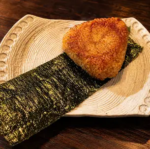 Charcoal-grilled rice ball
