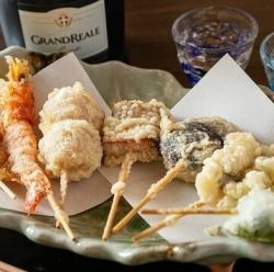 5 skewers of tempura