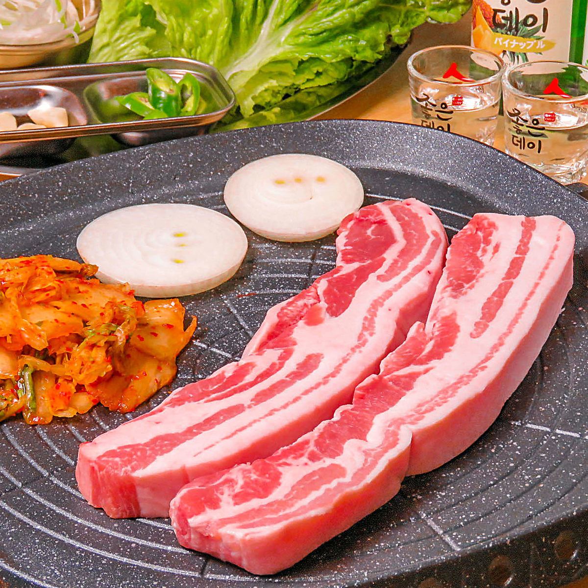 [100 minutes all-you-can-drink included] Extra-thick all-you-can-eat samgyeopsal course♪