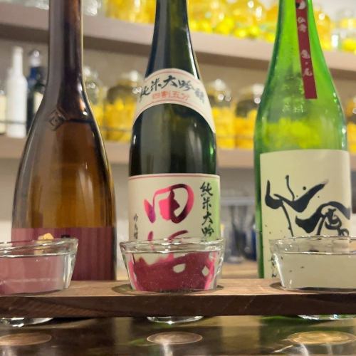 Sake ・Compare 3 types of sake for 1,080 yen (tax included)!