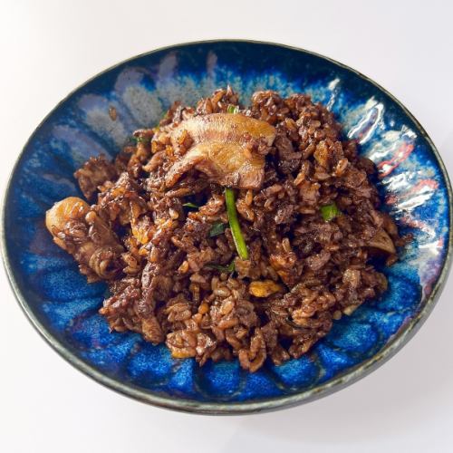 Black fried rice with meat