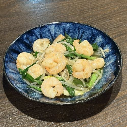 새우와 잎 마늘의 산초 볶음