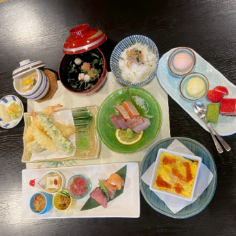 旬な食材を中心に取り揃えた会席プラン5000円（税込み）