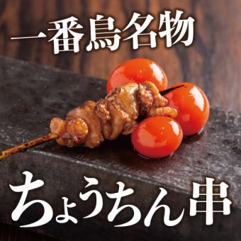 E【2時間飲み放題付】一番鳥名物！ちょうちん串付き◎焼き鳥&野菜巻きコース【4500円→3500円】