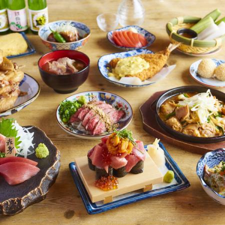 ●Hakkin-●豪华牛排和海鲜传单的宴会方案[8道菜4000日元]包括120分钟无限畅饮！