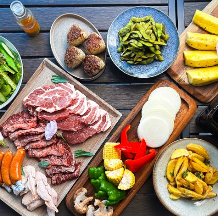 【テラス専用】開放的なテラスで気軽にBBQ!「BBQライトコース」≪飲み放題付き≫