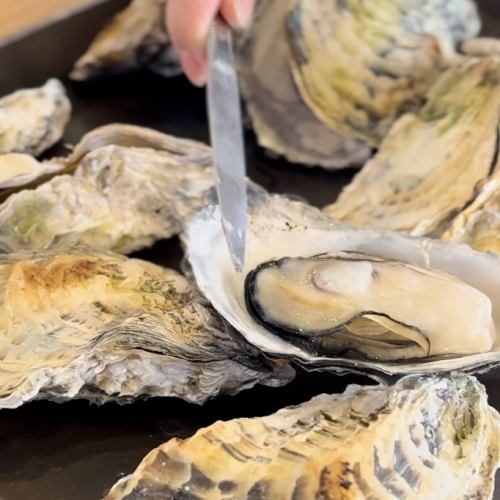 目の前の鉄板で豪快に！名物★『蒸し牡蠣』 ※価格は1kgあたりの価格となります。