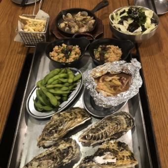 かきセンター4000円コース★★★牡蠣プラン2H飲放付全7品…4000円