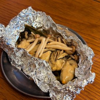 牡蠣としめじの酒蒸し