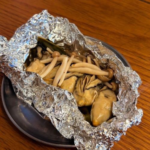 牡蠣としめじの酒蒸し