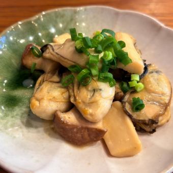 牡蠣とエリンギのガリバタ焼き