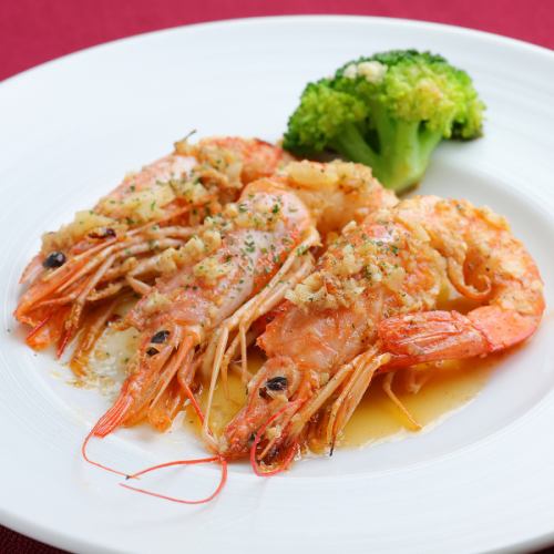 有頭海老のガーリックソテー