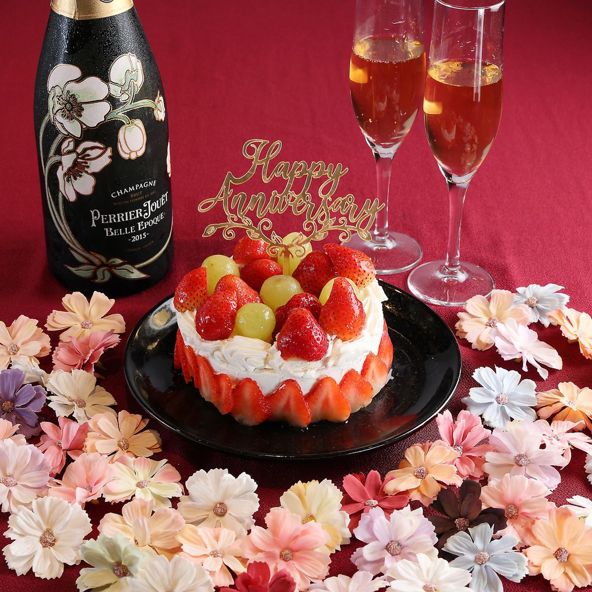 【ミニホールケーキ】アニバーサリー＆バースデー用+2,200円