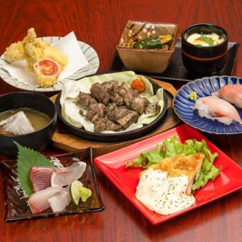 [One dish per person] Hyuga-Nada 4-item platter, charcoal-grilled pork loin, and chicken nanban course + 2 hours all-you-can-drink for 4,000 yen (all prices apply)
