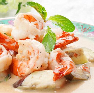 大海老カレーリーフとチーズの炒め