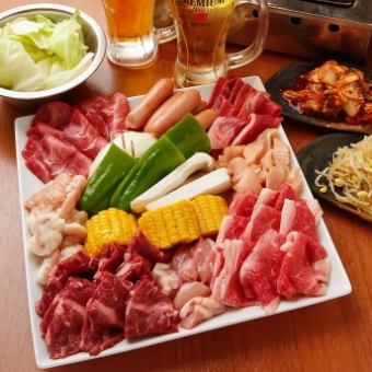 [Nigiwai course] 12 dishes only with standard short ribs and skirt steak