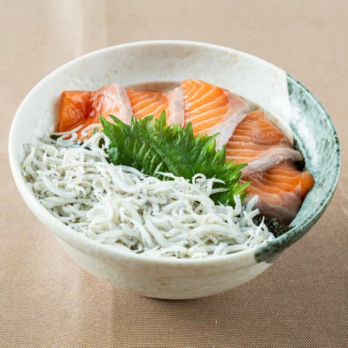 Salmon shirasu bowl
