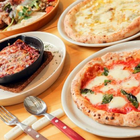 Real pizza × pasta × dessert you get with stone pot stuck with carefully selected ingredients