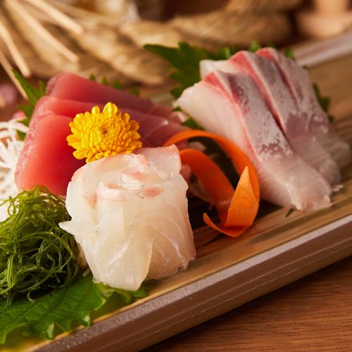 刺身三点盛り合わせ