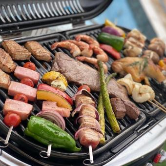☆テラスバーベキュー【スタンダードプラン】お肉6種！プールサイドテラスで手ぶらBBQ♪