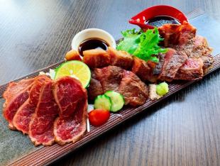 阿波牛3種盛合わせ(カシラ炙り：60g/ロース：100g/赤身：100g)　レギュラー