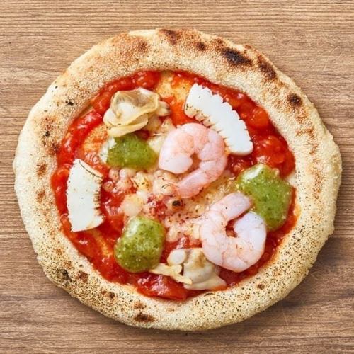 5インチ・シーフードトマトバジルピッツァ